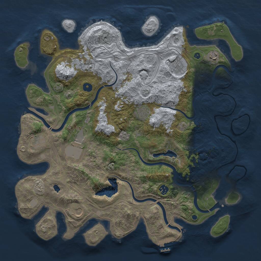 Rust Map: Procedural Map, Size: 4250, Seed: 96311335, 14 Monuments