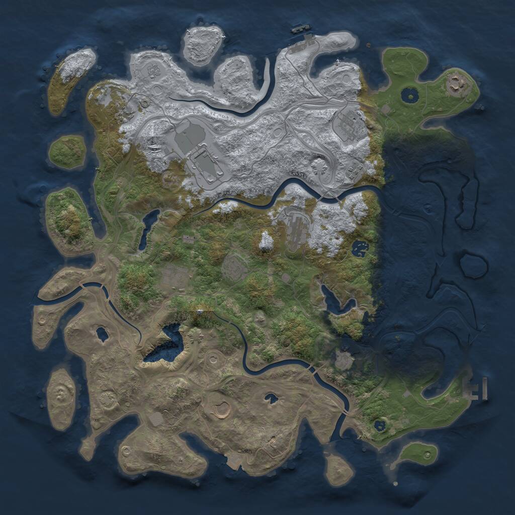 Rust Map: Procedural Map, Size: 4500, Seed: 88620822, 17 Monuments