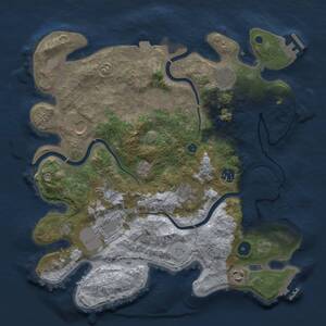 Thumbnail Rust Map: Procedural Map, Size: 3600, Seed: 2102349875, 15 Monuments