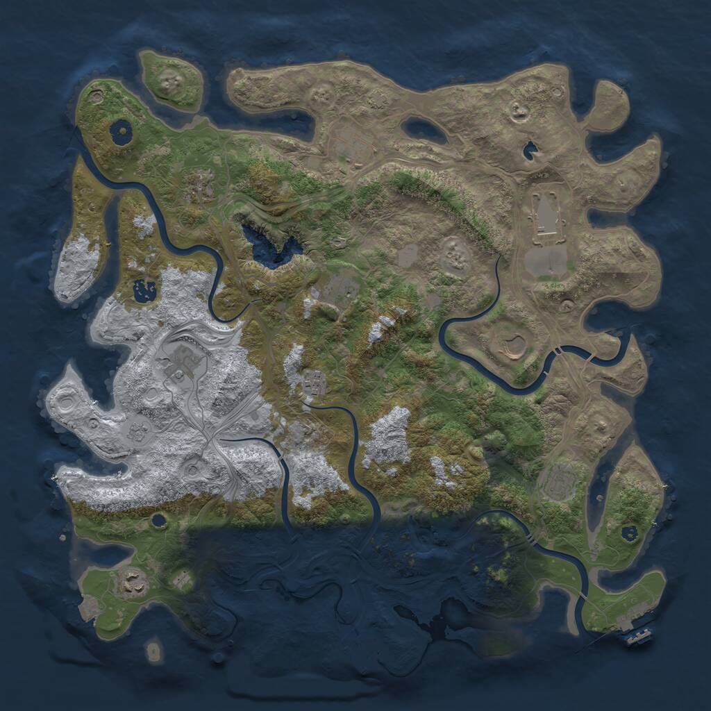 Rust Map: Procedural Map, Size: 4400, Seed: 18072024, 16 Monuments