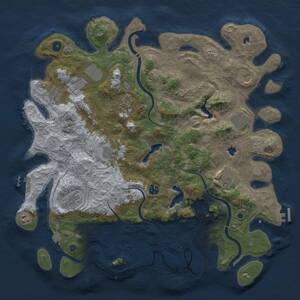 Thumbnail Rust Map: Procedural Map, Size: 4500, Seed: 83713738, 17 Monuments
