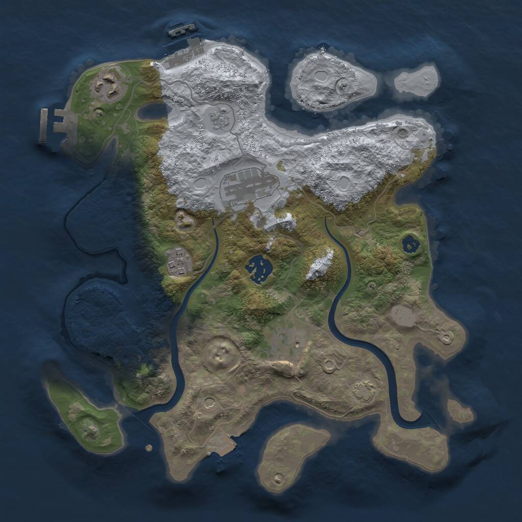 Rust Map: Procedural Map, Size: 3000, Seed: 948654664, 11 Monuments