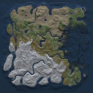 Thumbnail Rust Map: Procedural Map, Size: 4750, Seed: 982635045, 17 Monuments