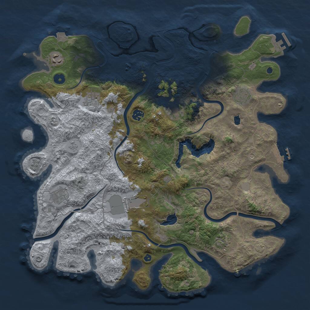 Rust Map: Procedural Map, Size: 4200, Seed: 215471294, 15 Monuments
