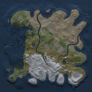 Thumbnail Rust Map: Procedural Map, Size: 3600, Seed: 683, 16 Monuments