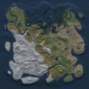 Thumbnail Rust Map: Procedural Map, Size: 4500, Seed: 684257, 16 Monuments