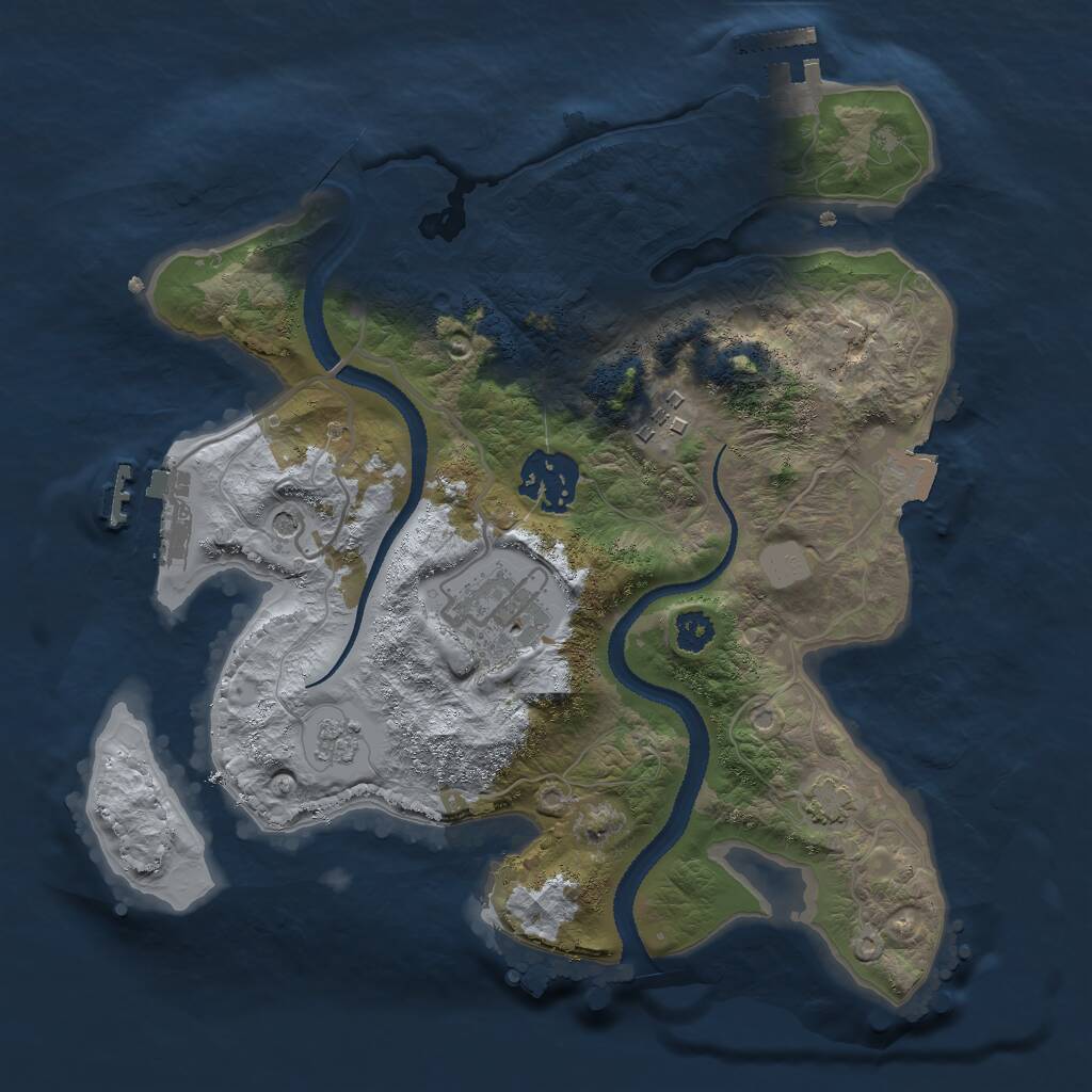 Rust Map: Procedural Map, Size: 2700, Seed: 48942430, 9 Monuments