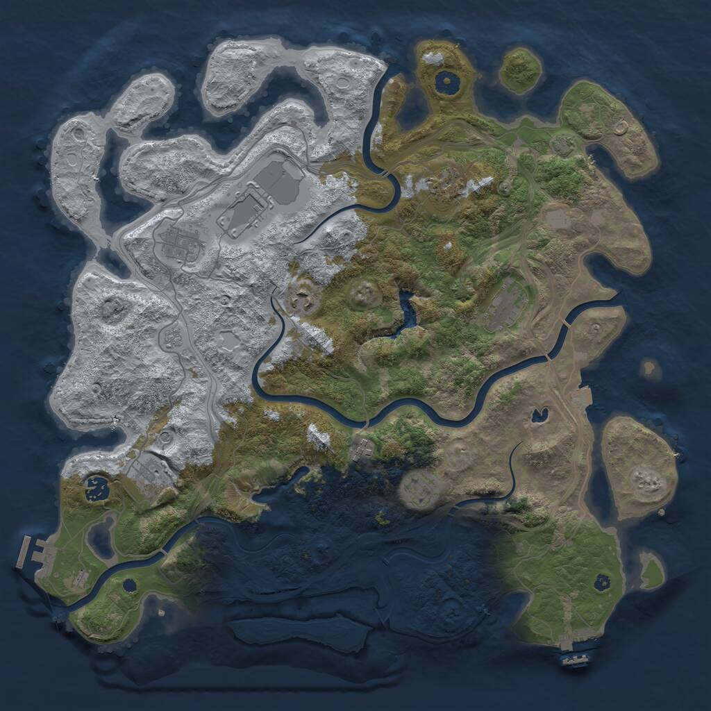 Rust Map: Procedural Map, Size: 4300, Seed: 83349455, 15 Monuments