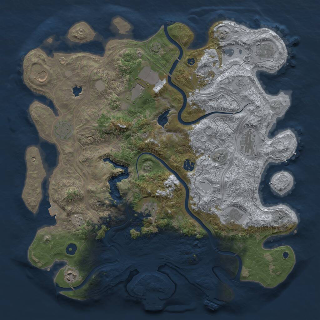 Rust Map: Procedural Map, Size: 4250, Seed: 1659635, 17 Monuments