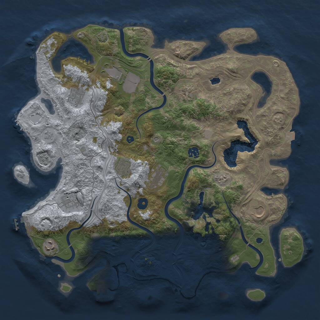Rust Map: Procedural Map, Size: 4250, Seed: 1511499316, 16 Monuments