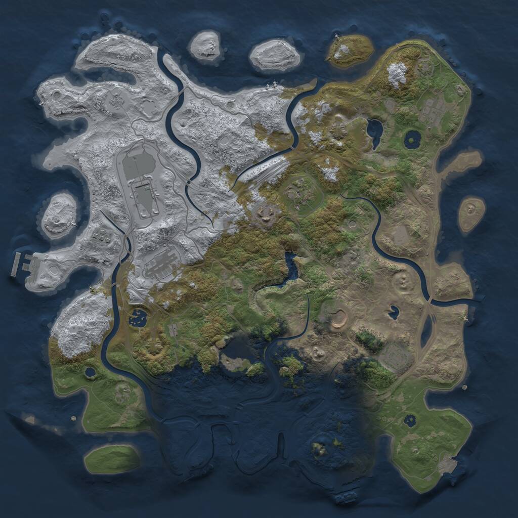 Rust Map: Procedural Map, Size: 4250, Seed: 1634652950, 16 Monuments