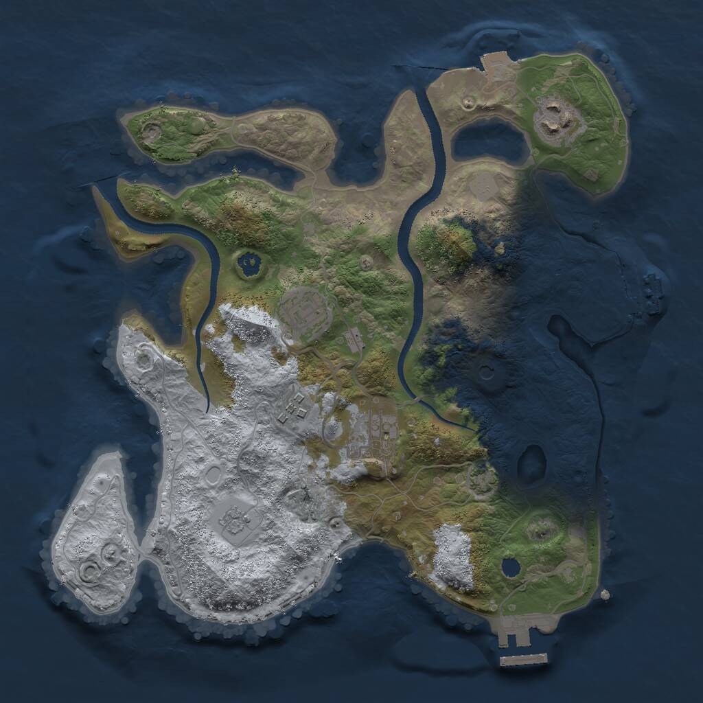 Rust Map: Procedural Map, Size: 3000, Seed: 261587575, 10 Monuments
