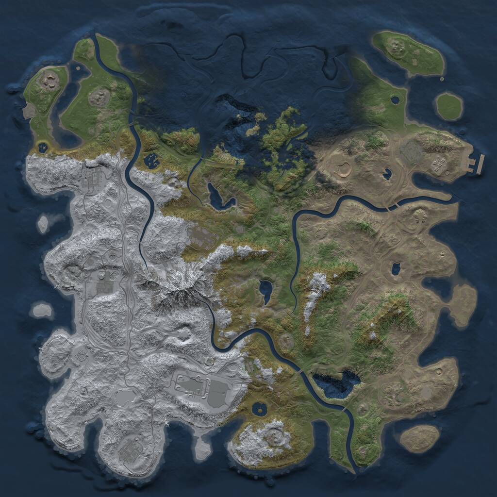 Rust Map: Procedural Map, Size: 5000, Seed: 118218, 16 Monuments