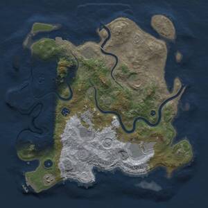 Thumbnail Rust Map: Procedural Map, Size: 3750, Seed: 280798279, 13 Monuments