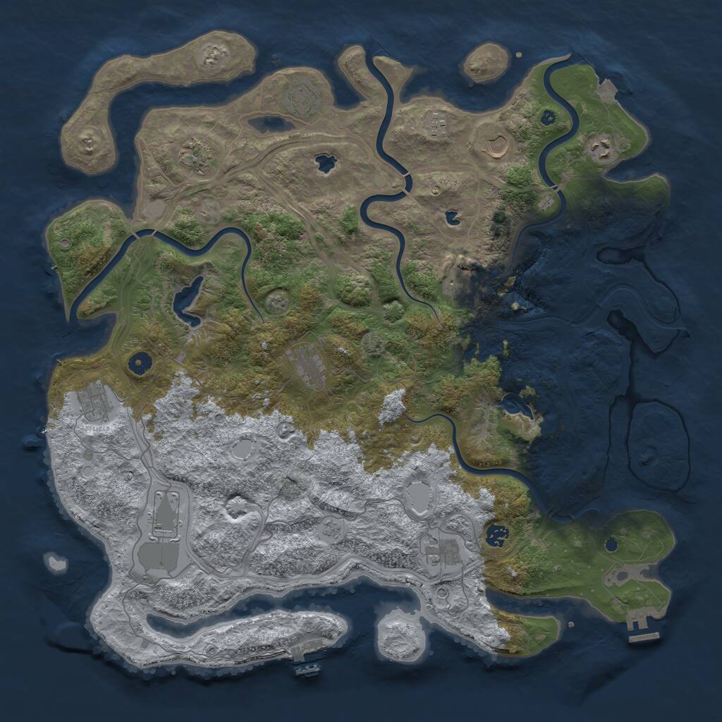 Rust Map: Procedural Map, Size: 4800, Seed: 20250904, 17 Monuments