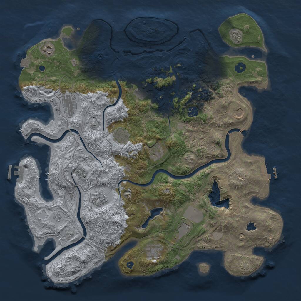 Rust Map: Procedural Map, Size: 4250, Seed: 12081994, 17 Monuments