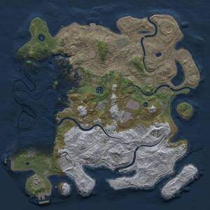 Thumbnail Rust Map: Procedural Map, Size: 4300, Seed: 2053468931, 15 Monuments