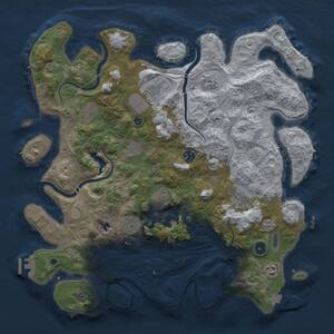 Thumbnail Rust Map: Procedural Map, Size: 4250, Seed: 1853743549, 16 Monuments