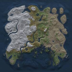 Thumbnail Rust Map: Procedural Map, Size: 4300, Seed: 445181175, 17 Monuments