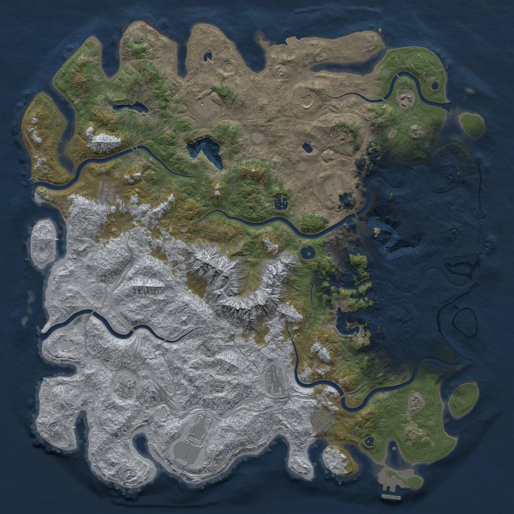 Rust Map: Procedural Map, Size: 5500, Seed: 1481280326, 17 Monuments