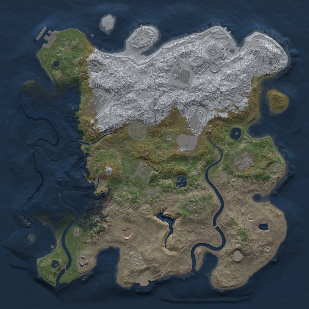 Rust Map: Procedural Map, Size: 4000, Seed: 1680984958, 17 Monuments