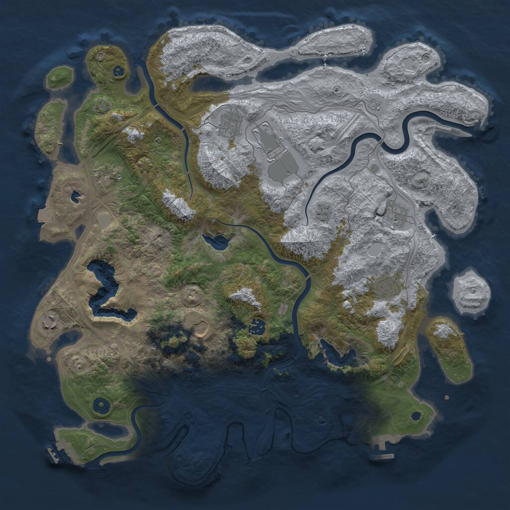 Rust Map: Procedural Map, Size: 4500, Seed: 1147055179, 15 Monuments