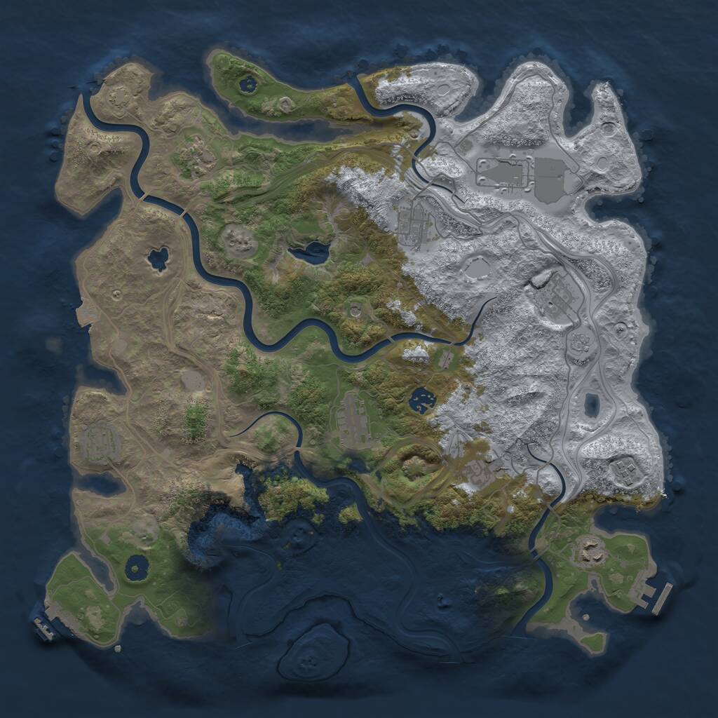 Rust Map: Procedural Map, Size: 4250, Seed: 1321940903, 16 Monuments