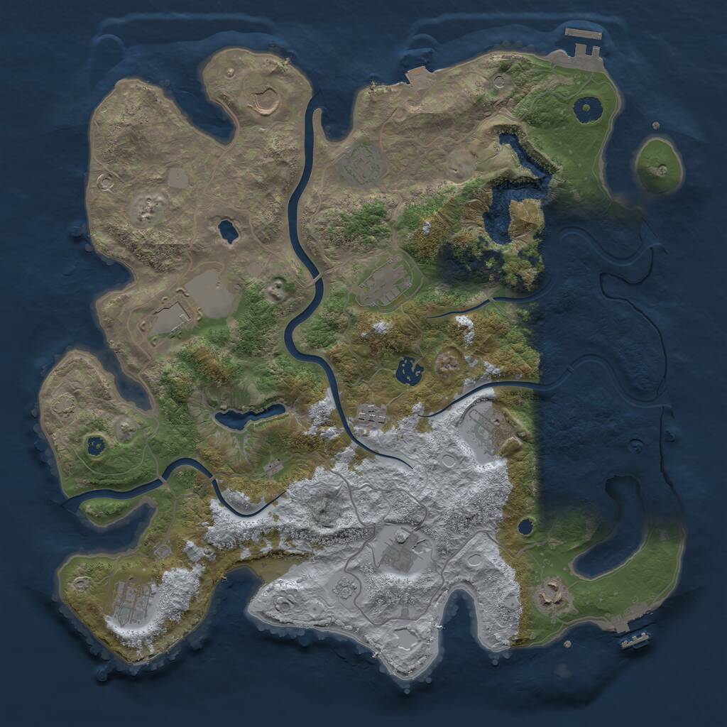 Rust Map: Procedural Map, Size: 4000, Seed: 599601918, 16 Monuments