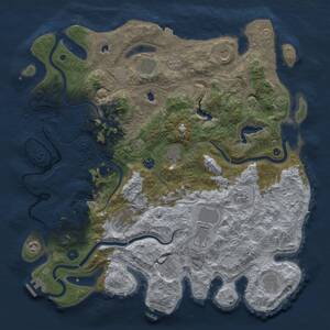 Thumbnail Rust Map: Procedural Map, Size: 4500, Seed: 613134212, 17 Monuments