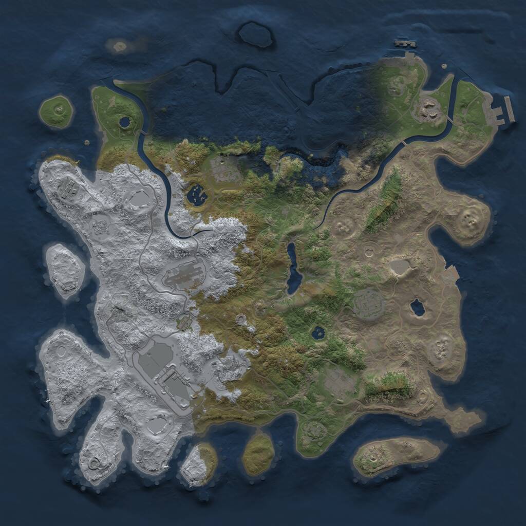 Rust Map: Procedural Map, Size: 4000, Seed: 48194, 15 Monuments