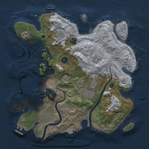 Thumbnail Rust Map: Procedural Map, Size: 3500, Seed: 1101155, 14 Monuments