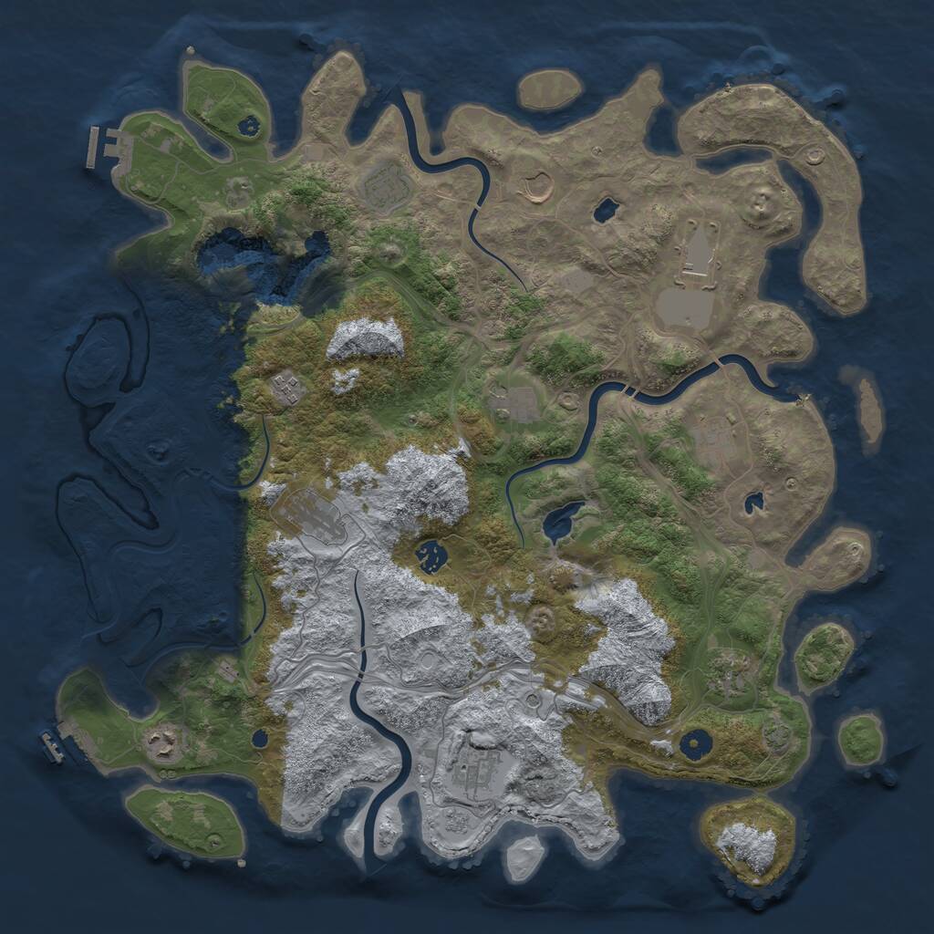 Rust Map: Procedural Map, Size: 4500, Seed: 28591, 17 Monuments