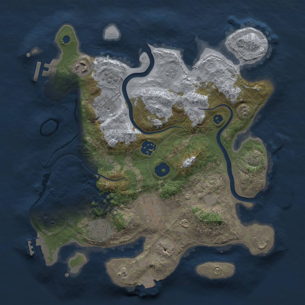 Rust Map: Procedural Map, Size: 3200, Seed: 4756421, 12 Monuments