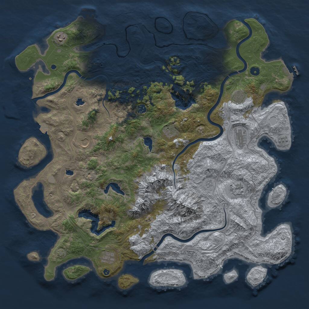 Rust Map: Procedural Map, Size: 5000, Seed: 1980770097, 15 Monuments