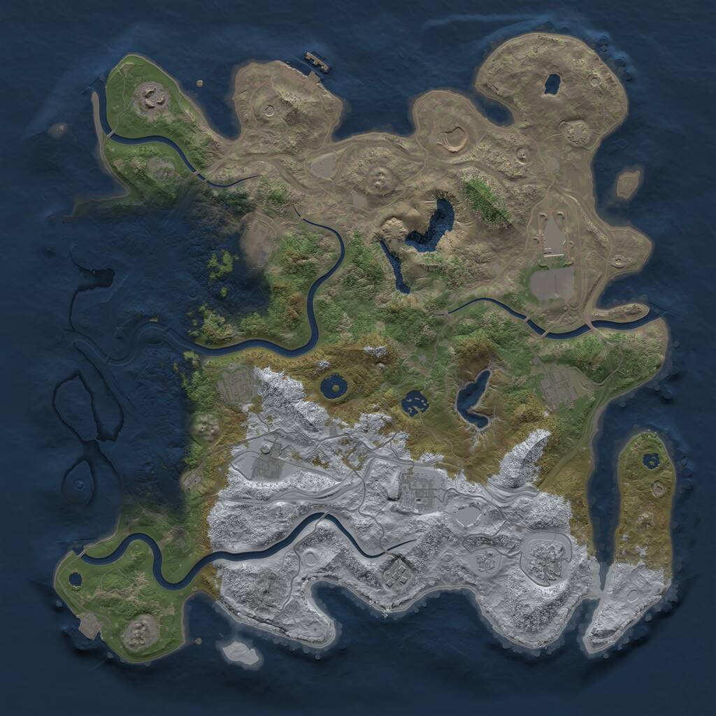 Rust Map: Procedural Map, Size: 4250, Seed: 1223051607, 17 Monuments