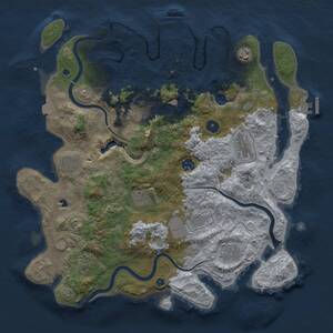 Thumbnail Rust Map: Procedural Map, Size: 4000, Seed: 480329913, 16 Monuments