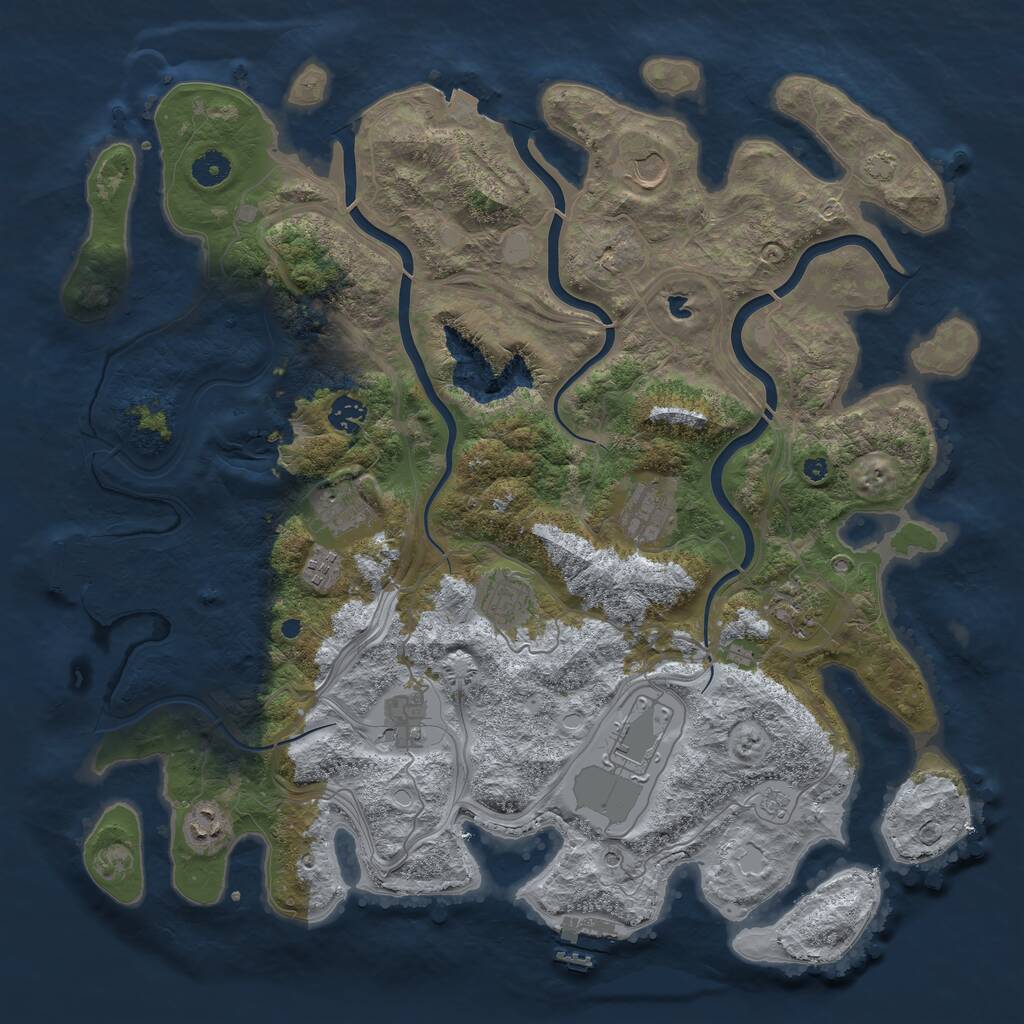 Rust Map: Procedural Map, Size: 4250, Seed: 1611634976, 16 Monuments