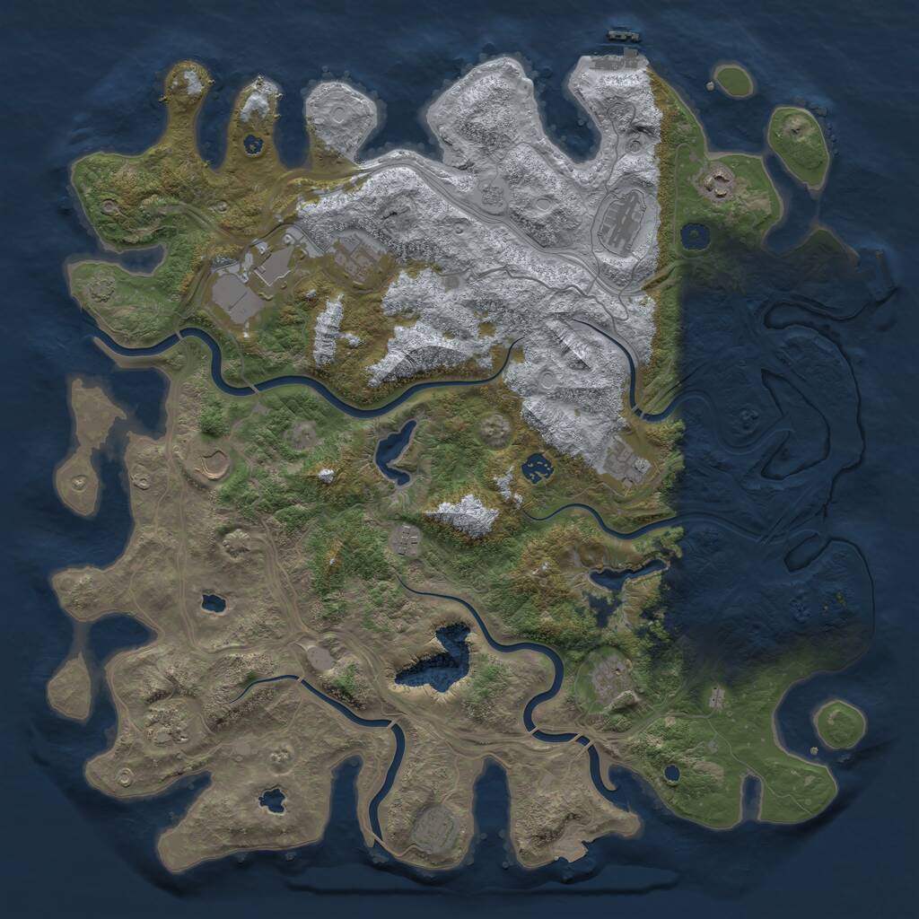 Rust Map: Procedural Map, Size: 4750, Seed: 629856974, 17 Monuments