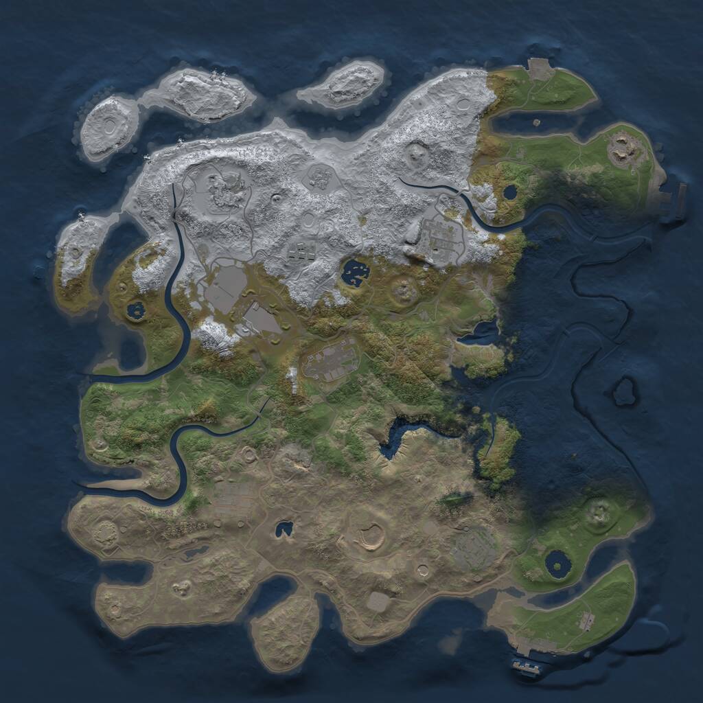 Rust Map: Procedural Map, Size: 4000, Seed: 700876940, 16 Monuments