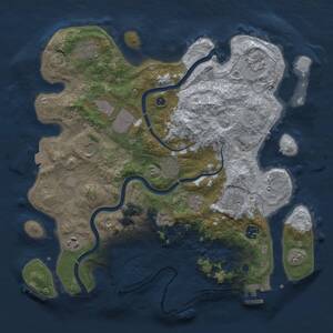 Thumbnail Rust Map: Procedural Map, Size: 3750, Seed: 1468013883, 16 Monuments