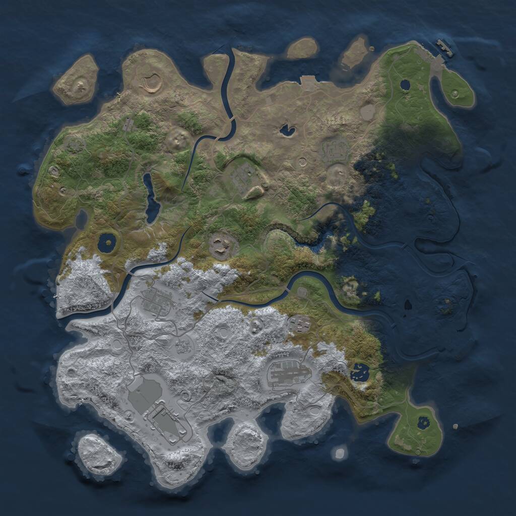 Rust Map: Procedural Map, Size: 4000, Seed: 5563156, 15 Monuments