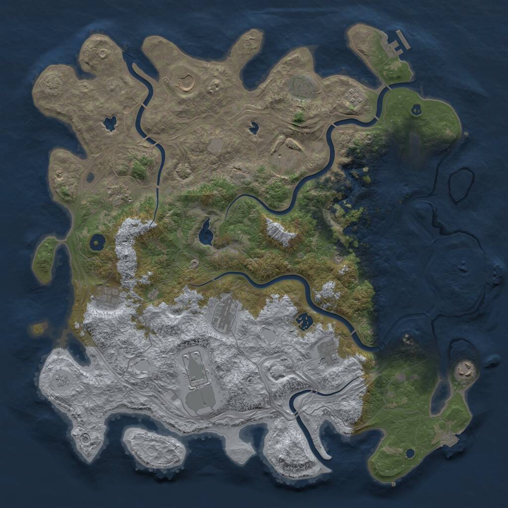 Rust Map: Procedural Map, Size: 4650, Seed: 6464586, 17 Monuments