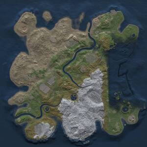 Thumbnail Rust Map: Procedural Map, Size: 3700, Seed: 75902336, 16 Monuments