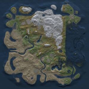 Thumbnail Rust Map: Procedural Map, Size: 4300, Seed: 241538, 16 Monuments