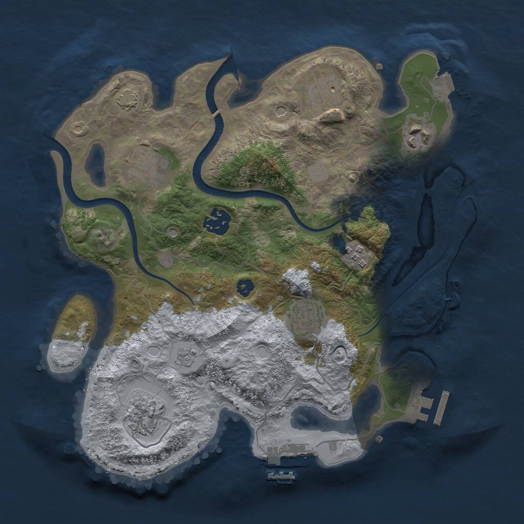 Rust Map: Procedural Map, Size: 3000, Seed: 820826012, 13 Monuments