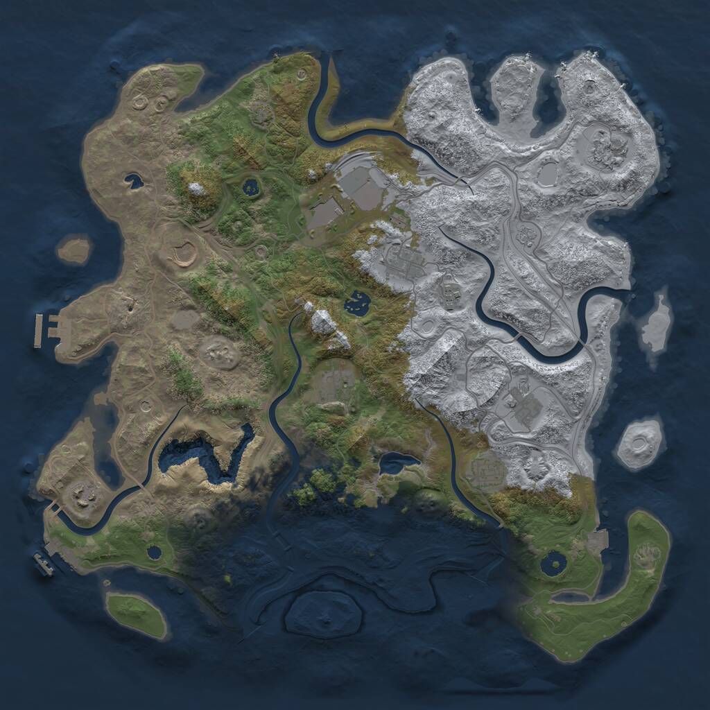 Rust Map: Procedural Map, Size: 4250, Seed: 690501431, 16 Monuments