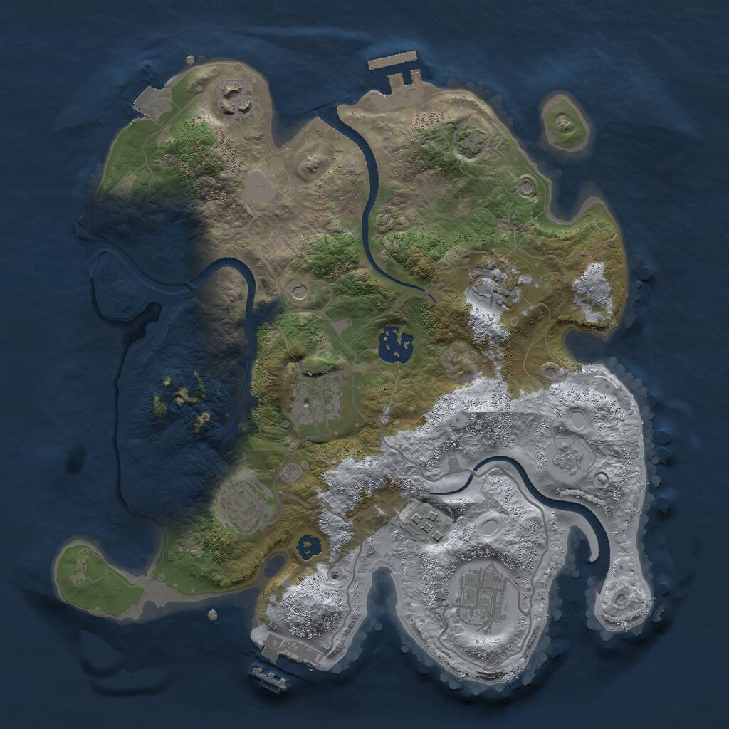 Rust Map: Procedural Map, Size: 3000, Seed: 755809456, 13 Monuments