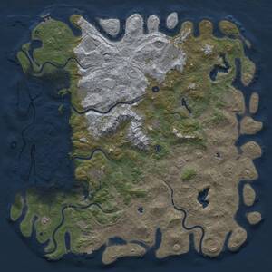 Thumbnail Rust Map: Procedural Map, Size: 6000, Seed: 1397993, 17 Monuments