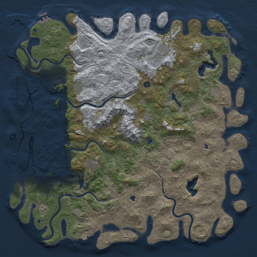 Rust Map: Procedural Map, Size: 6000, Seed: 1397993, 17 Monuments