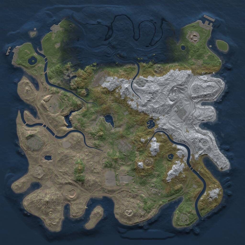 Rust Map: Procedural Map, Size: 4250, Seed: 23857, 17 Monuments